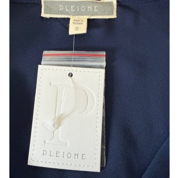 Pleione Navy Blue Blouse Size Small | Chic Everyday Essential NWT - Picture 3 of 7